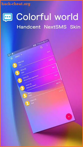 Next SMS Colorful world Skin screenshot