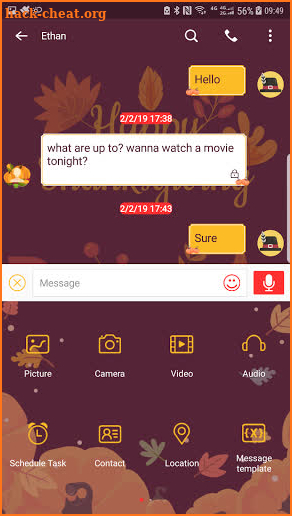 Next SMS Happy thanksgiving 2020  (2nd) Skin screenshot