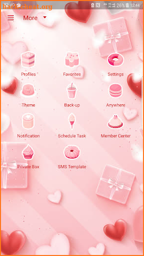 Next SMS Pink Love 2 Skin screenshot
