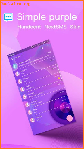 Next SMS Simple purple skin screenshot