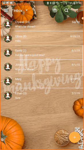 Next SMS Skin for ThanksGiving 2020 screenshot