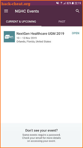 NextGen Healthcare Events screenshot
