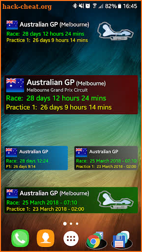 NextRace Countdown Widget screenshot
