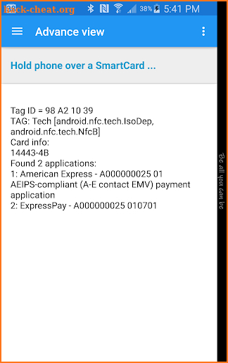 NFC Smart Card Info screenshot