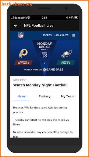 NFL Football Live - Stats, Live Scores, News screenshot
