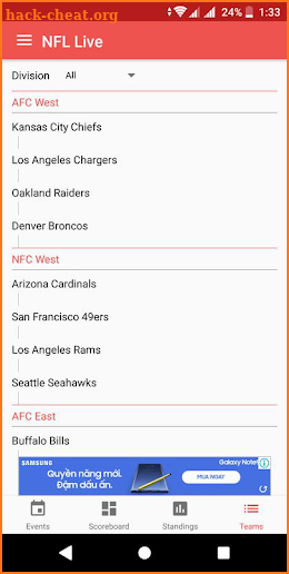 NFL Live 2018/2019 season screenshot