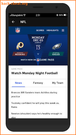 NFL Match Live - Stats, Live Scores, News screenshot