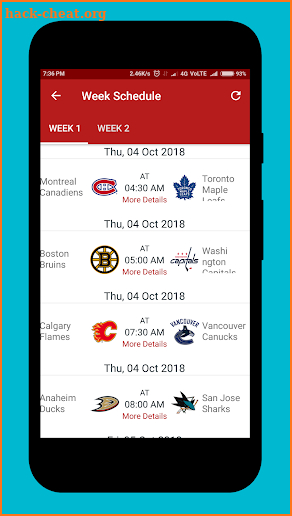 NHL Games 2018 - 2019, Schedule, Scores & More screenshot