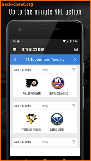NHL Schedule, Scores & Reminder 2018 screenshot