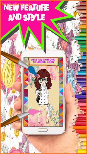 Nice Fashion Girl Coloring Book - Kids Coloring screenshot