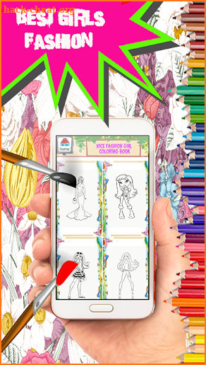 Nice Fashion Girl Coloring Book - Kids Coloring screenshot