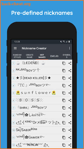 Nickname Creator For FF screenshot