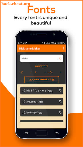 Nickname Maker Fonts - Fancy text and Symbols screenshot
