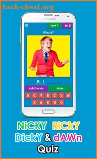 Nicky Ricky Dicky Dawn Quiz screenshot