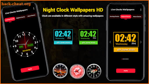 Night Clock Wallpapers HD : Night Watch Design screenshot