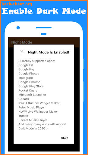Night Mode:Dark Mode Enabler [No Root] screenshot