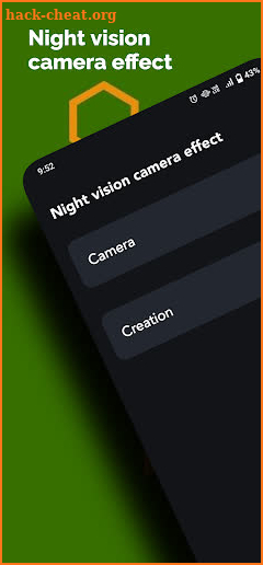 Night vision camera filter screenshot