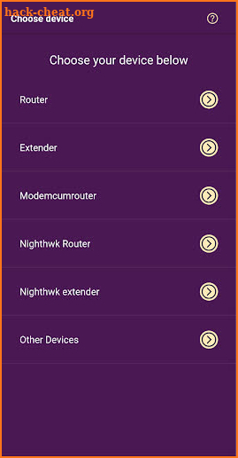 Nighthawk app Setup screenshot