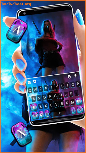 Ninja Cool Girl Keyboard Background screenshot