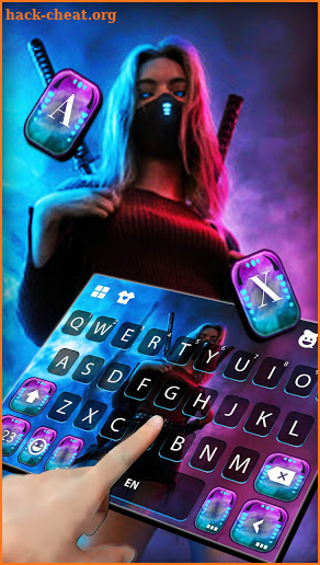 Ninja Cool Girl Keyboard Background screenshot