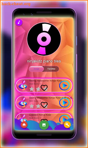 Ninja kidz piano game screenshot