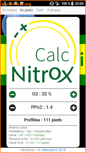 NitroxCalc (videosub) screenshot