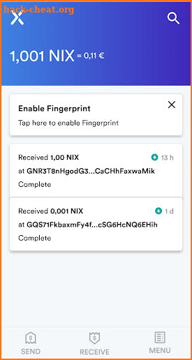 NIX Wallet screenshot