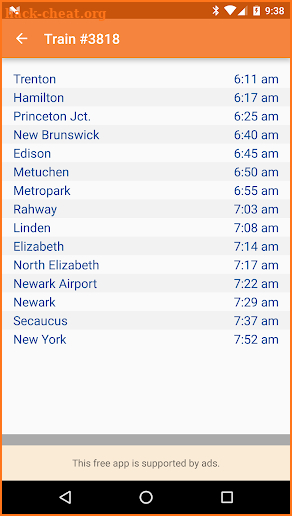 NJ Rail Time screenshot