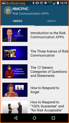 NMCPHC Risk Communication APPs screenshot