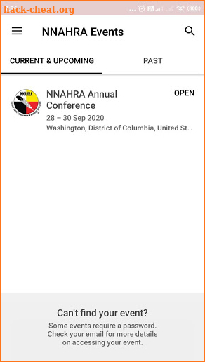 NNAHRA Events screenshot
