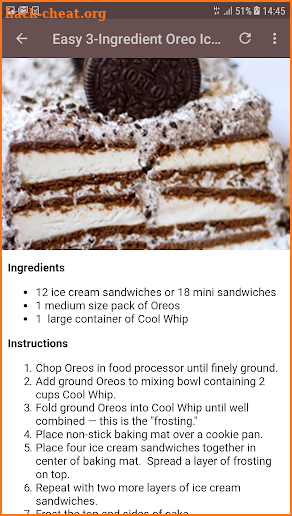No bake cake recipes screenshot