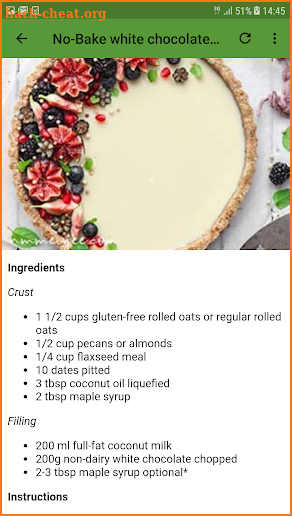No bake cake recipes screenshot