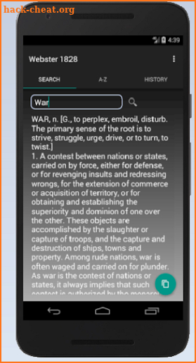 Noah Webster 1828 American Dictionary screenshot