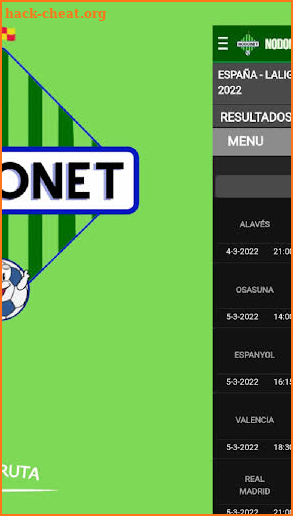 Nodonet App: para ver fútbol screenshot
