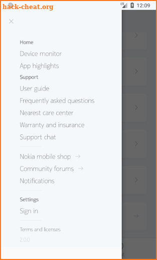 Nokia mobile support screenshot