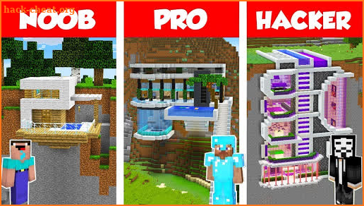 Noob vs Pro vs Hacker for Minecraft PE screenshot