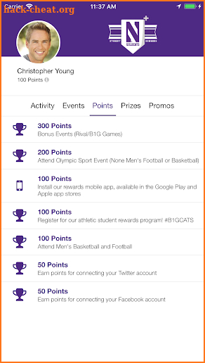 Northwestern Rewards screenshot