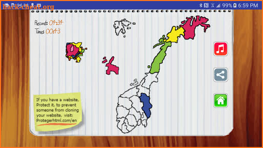 Norway Map Puzzle Game screenshot