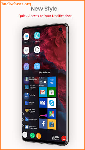 Note 10 theme for computer launcher screenshot
