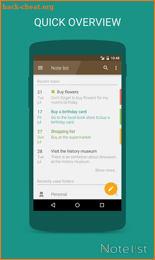 Note list - Notes & Reminders screenshot