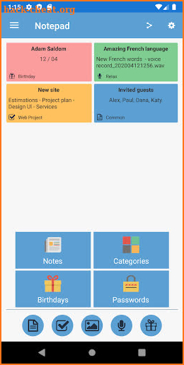 Notepad: notes, checklist screenshot