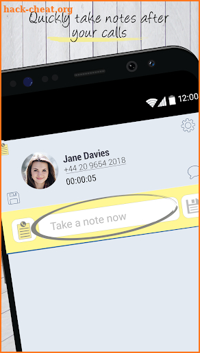 Notes with Caller ID screenshot