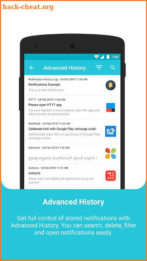 Notify History Manage screenshot