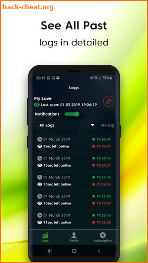 NotifyLog - online last seen tracker screenshot