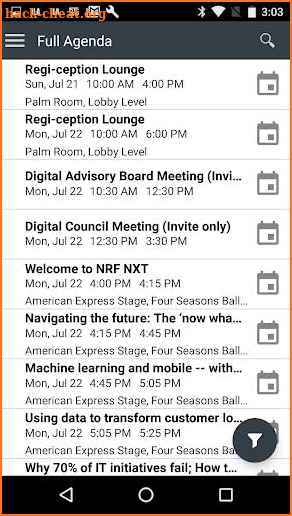 NRF Events screenshot