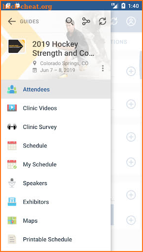 NSCA Conferences and Clinics screenshot