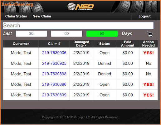 NSD TRWS Claims screenshot