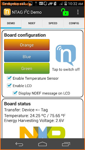 NTAG I2C Demoboard screenshot