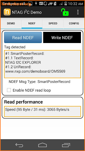 NTAG I2C Demoboard screenshot