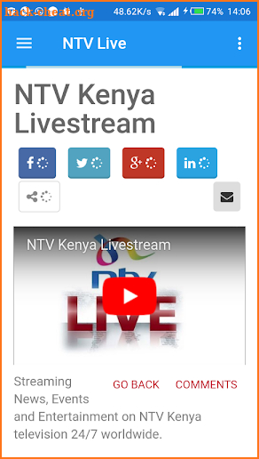 NTV Live Mobile App screenshot
